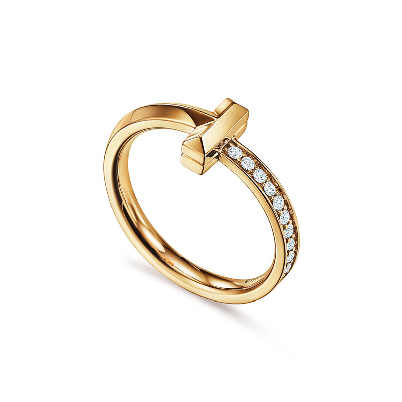 Tiffany & Co. Tiffany T T1 Anillo de oro amarillo con diamantes Oferta especial