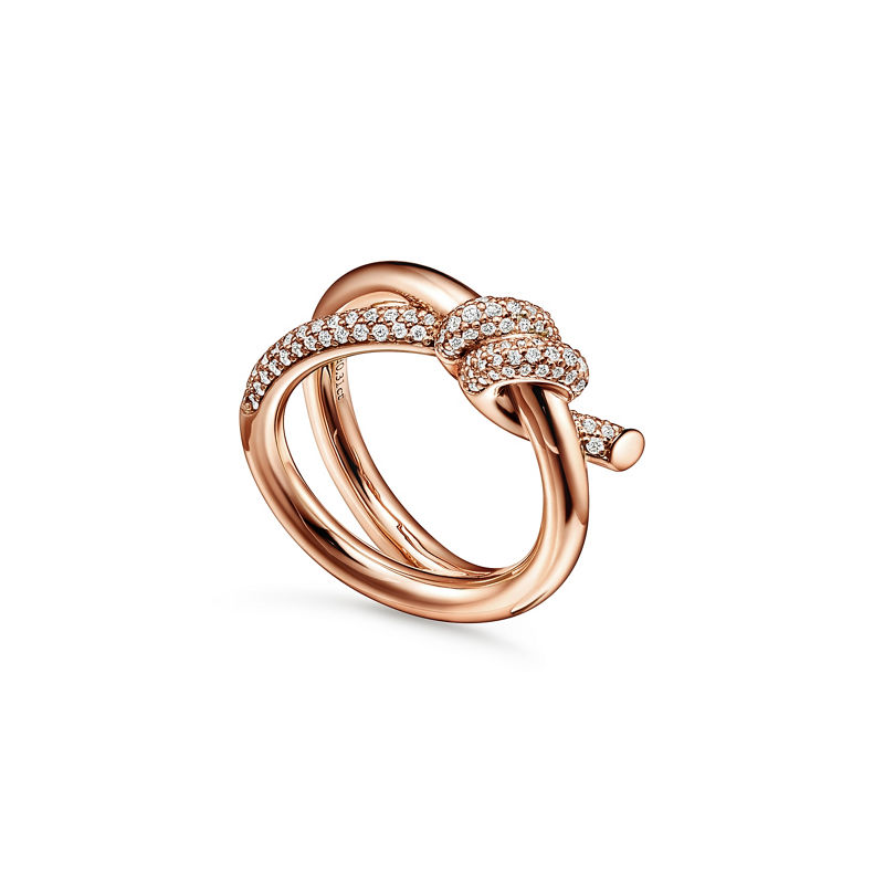 Tiffany & Co. Tiffany Knot Anillo de dos vueltas en oro rosa con diamantes ÚLTIMAS EDICIONES