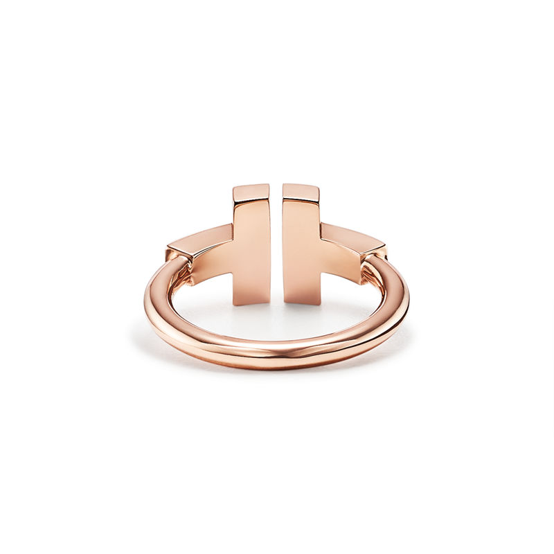 Tiffany & Co. Tiffany T Anillo Wire de oro rosa con diamantes y nácar Precios de Black Friday