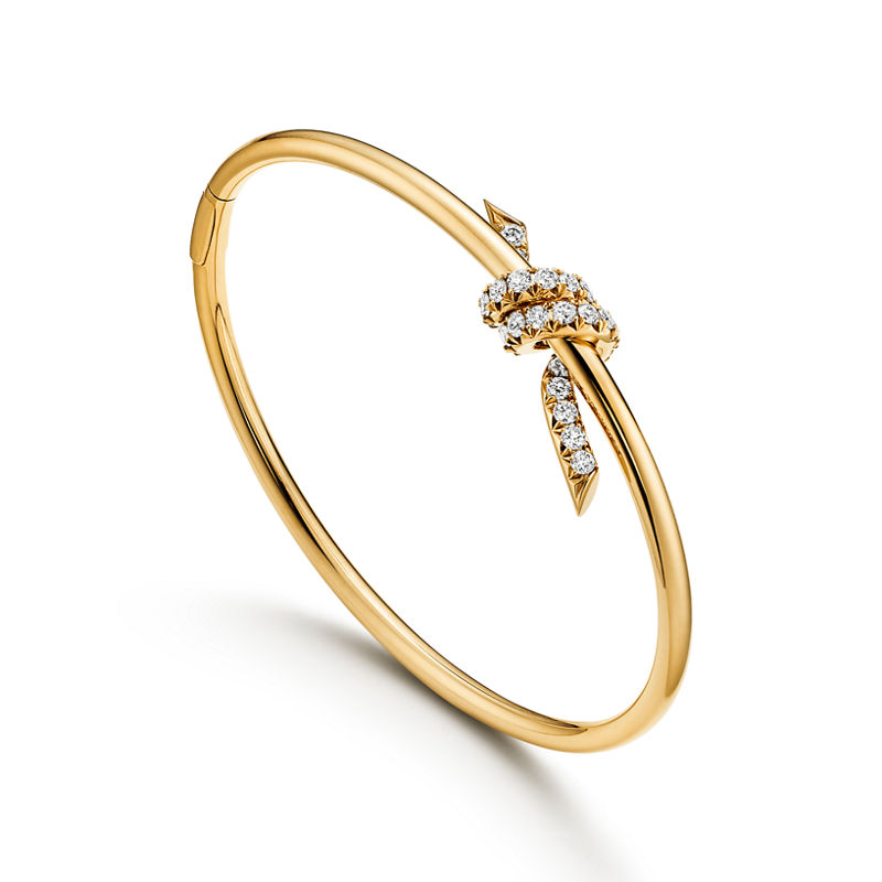 Tiffany & Co. Tiffany Knot Brazalete Wire de oro amarillo con diamantes Rebajas de fin de temporada