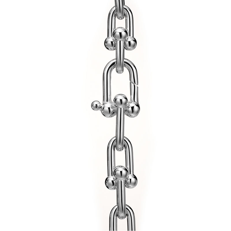Tiffany & Co. Tiffany HardWear Pulsera de eslabones medianos de oro blanco con diamantes Libre de impuestos