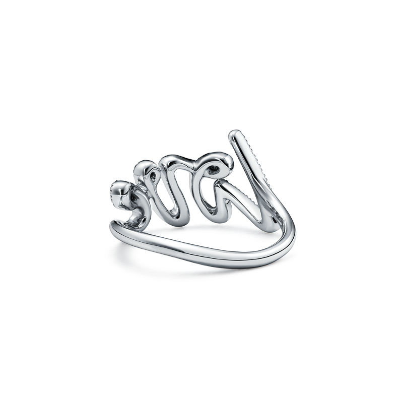 Tiffany & Co. Paloma’s Graffiti Anillo Love en oro blanco con diamantes tamaño pequeño Última moda