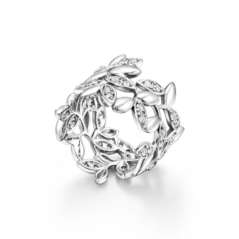 Tiffany & Co. Paloma Picasso® Alianza Olive Leaf en oro blanco con diamantes Descuento por venta flash