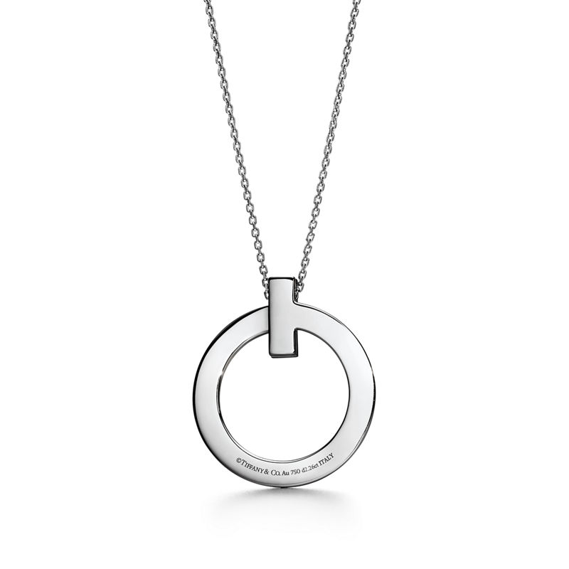 Tiffany & Co. Tiffany T T1 Colgante circular de oro blanco de 18 quilates con diamantes tamaño grande Ofertas especiales