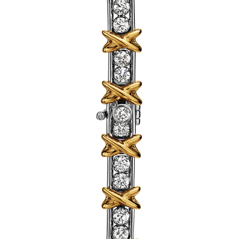Tiffany & Co. Jean Schlumberger by Tiffany Pulsera 36 Stone de platino y oro con diamantes Outlet