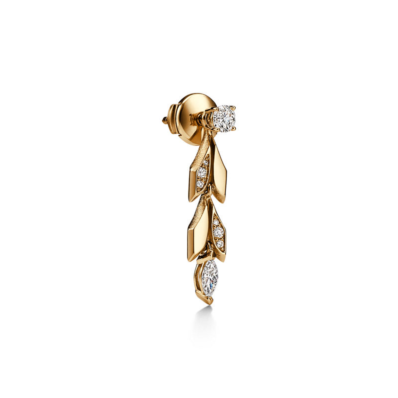 Tiffany & Co. Tiffany Victoria® Pendientes largos transformables Vine en oro amarillo con diamantes Ventas relámpago