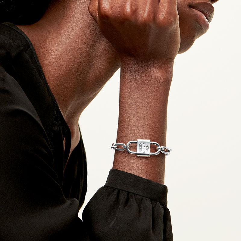 Tiffany & Co. Tiffany 1837™ Pulsera con candado doble grande de plata de ley Libre de impuestos