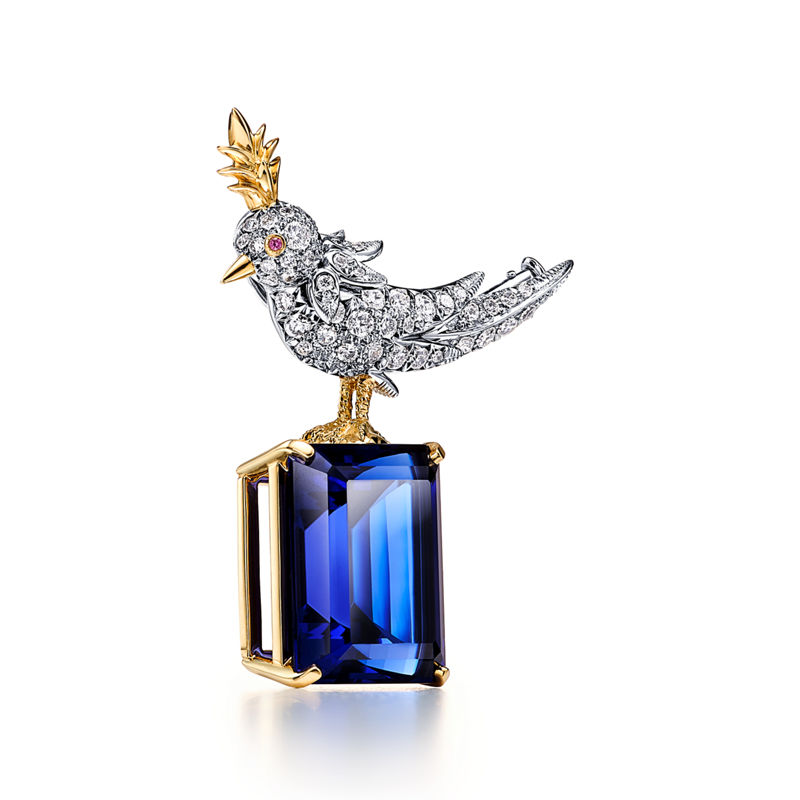 Tiffany & Co. Schlumberger by Tiffany & Co.™ Broche Bird on a Rock en oro amarillo y platino Devoluciones gratuitas