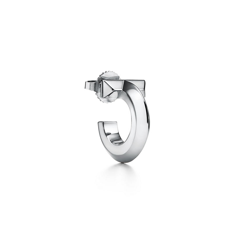 Tiffany & Co. Tiffany T Pendientes de aro T1 de oro blanco Ventas relámpago