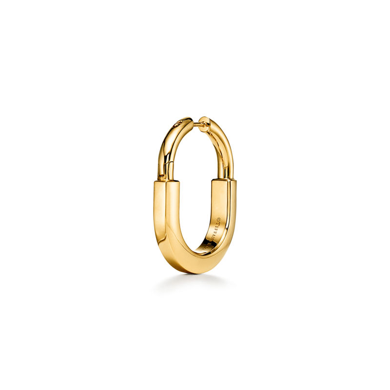 Tiffany & Co. Tiffany Lock Pendientes en oro amarillo con diamantes tamaño mediano Liquidación