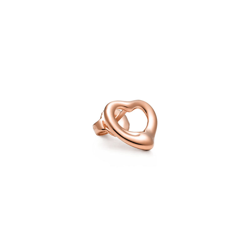 Tiffany & Co. Elsa Peretti® Pendientes de botón Open Heart en oro rosa 11 mm Oferta especial