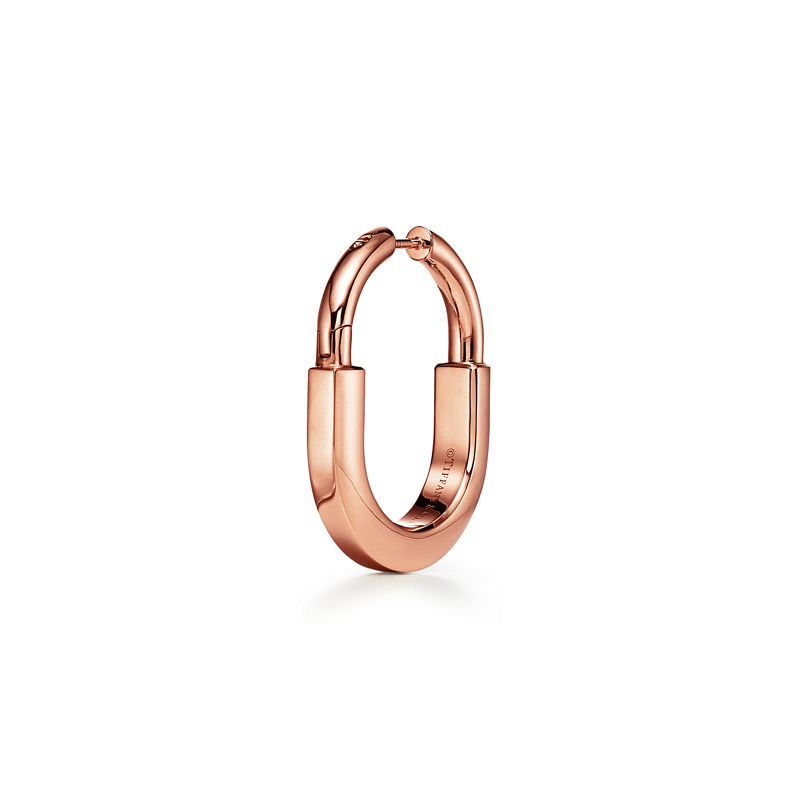 Tiffany & Co. Tiffany Lock Pendientes en oro rosa con diamantes tamaño mediano Precio de fábrica