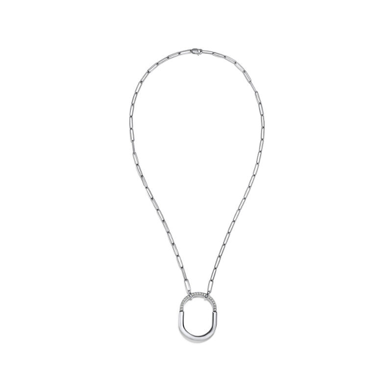 Tiffany & Co. Tiffany Lock Colgante en oro blanco con diamantes tamaño grande Promoción por tiempo limitado