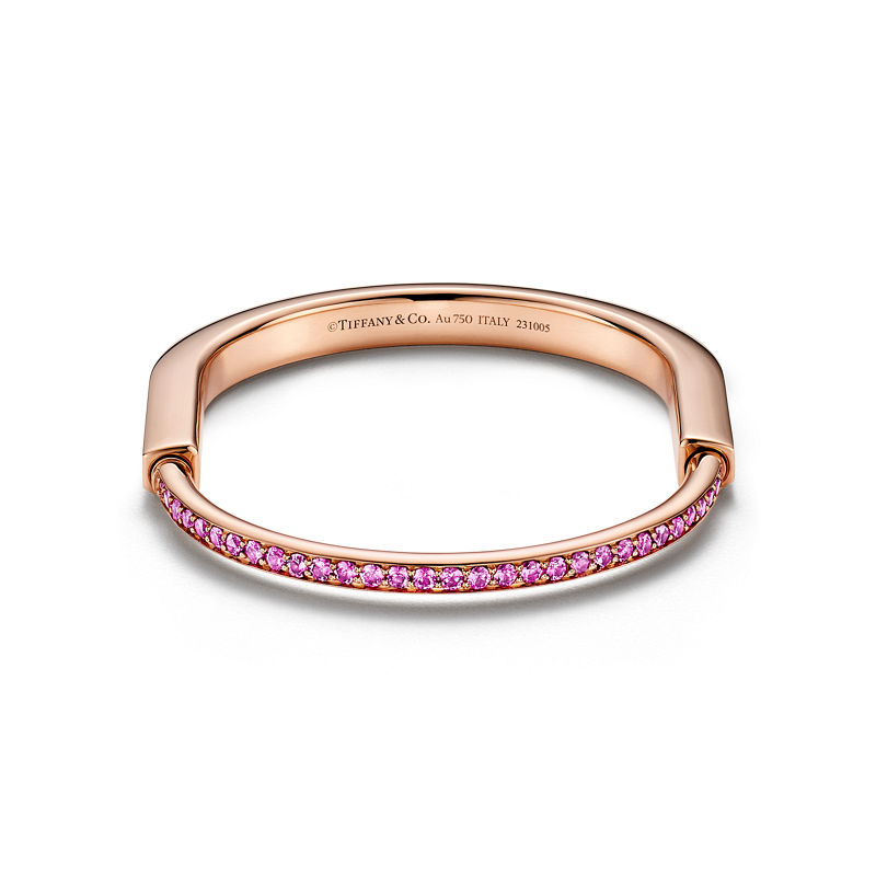 Tiffany & Co. Tiffany Lock Brazalete de oro rosa con zafiros rosas Solo hoy