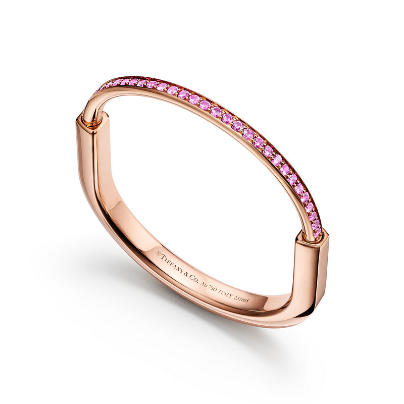 Tiffany & Co. Tiffany Lock Brazalete de oro rosa con zafiros rosas Solo hoy