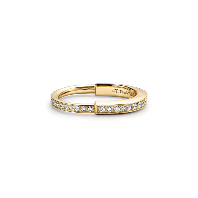 Tiffany & Co. Tiffany Lock Anillo de oro amarillo con diamantes en pavé Oferta especial de fábrica