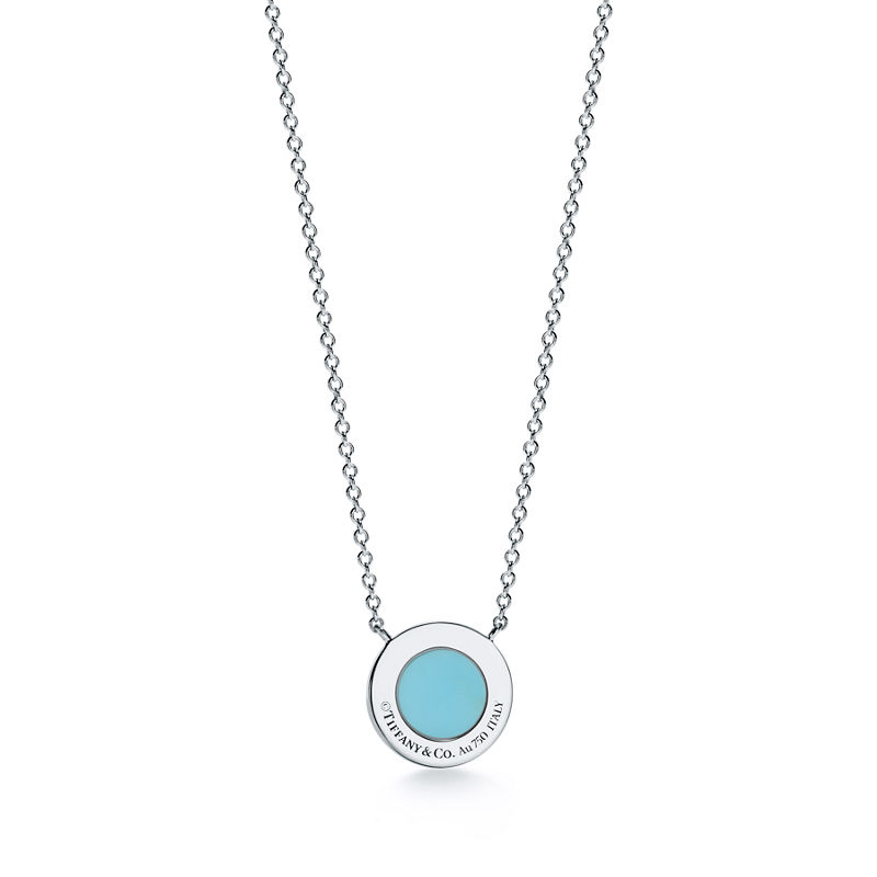 Tiffany & Co. Tiffany T Colgante circular de diamantes y turquesa de oro blanco Superdescuento