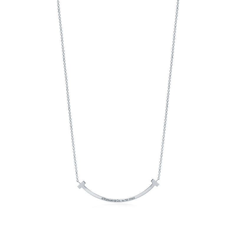 Tiffany & Co. Tiffany T Colgante Smile de oro blanco con diamantes tamaño pequeño Grandes descuentos