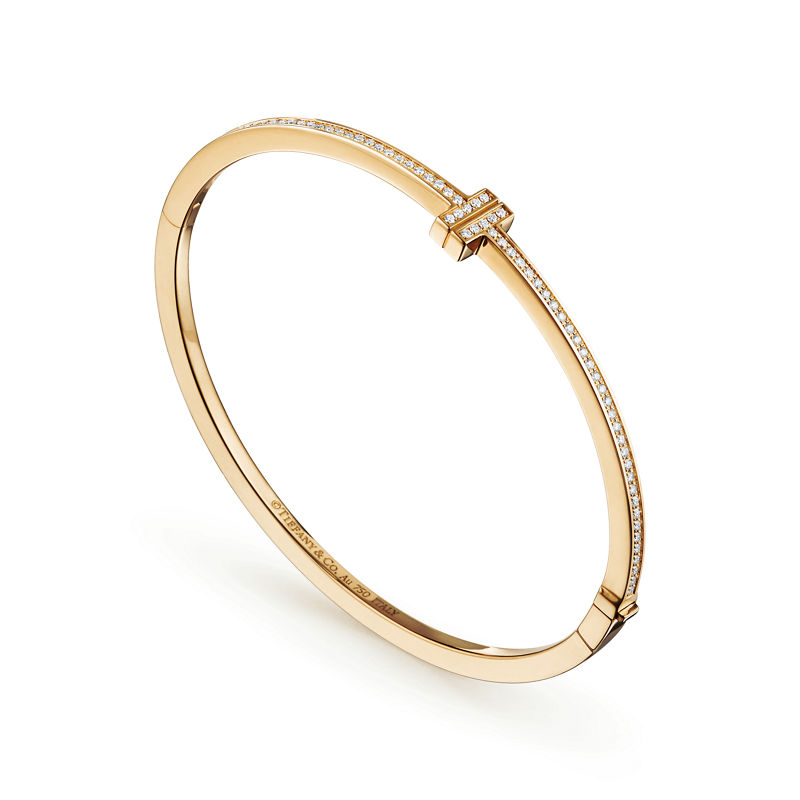 Tiffany & Co. Tiffany T Brazalete Wire articulado de diamantes de oro amarillo Descuentos del mes
