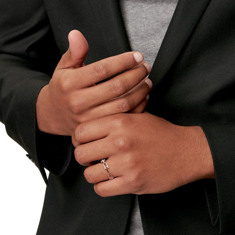 Tiffany & Co. Tiffany HardWear Anillo de microeslabones de oro rosa Descuento por venta flash