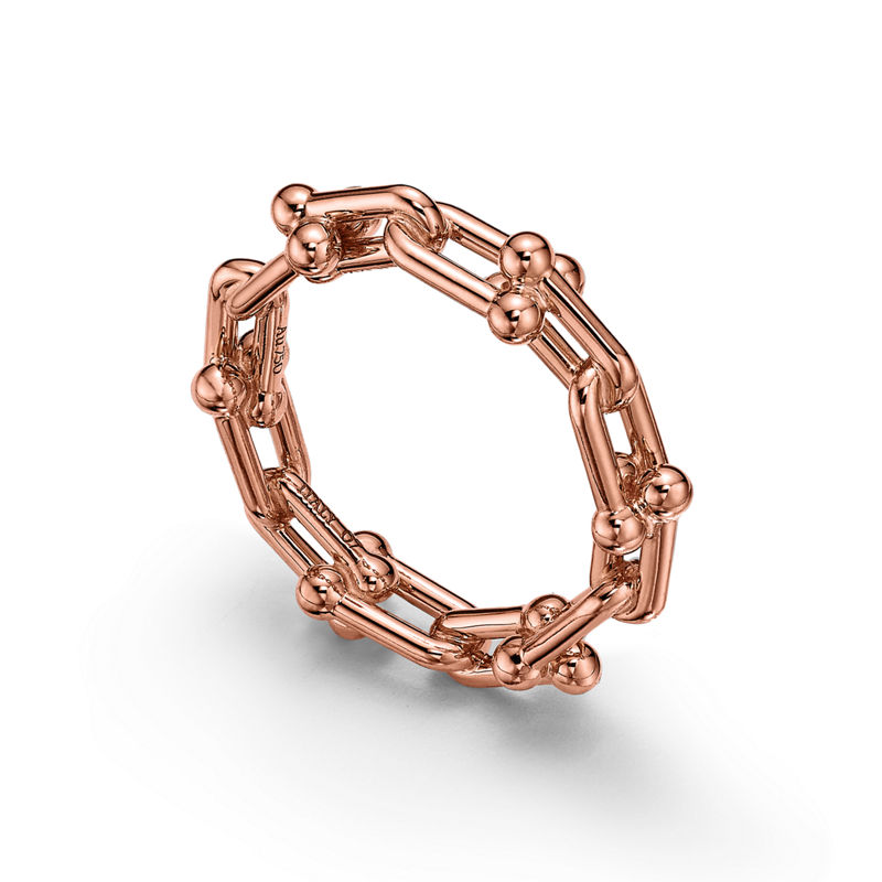 Tiffany & Co. Tiffany HardWear Anillo de microeslabones de oro rosa Descuento por venta flash