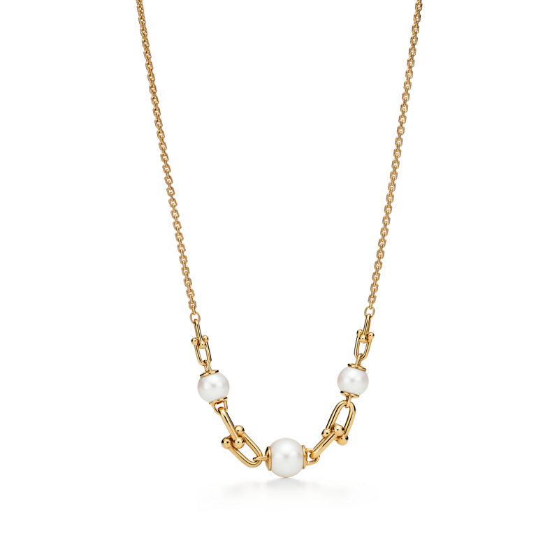 Tiffany & Co. Tiffany HardWear Collar de eslabones en oro amarillo con perlas de agua dulce Ofertas de temporada