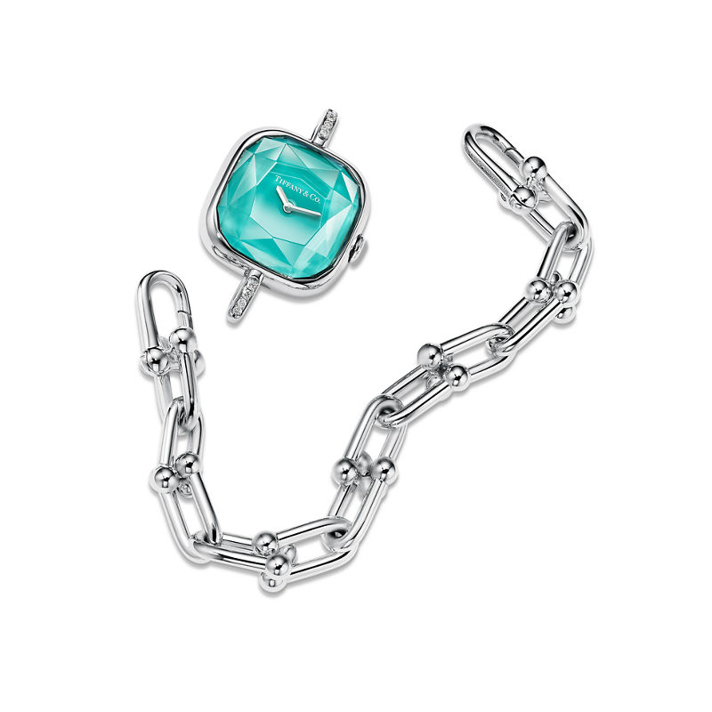 Tiffany & Co. Tiffany HardWear Reloj en plata de ley y acero con diamantes Devoluciones gratuitas