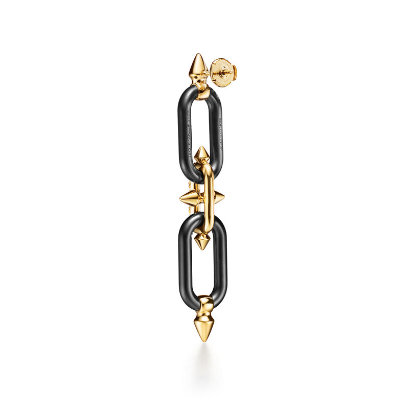Tiffany & Co. Tiffany Titan by Pharrell Williams Pendientes de titanio oro y diamantes Venta caliente
