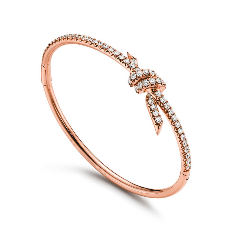 Tiffany & Co. Tiffany Knot Brazalete de oro rosa con diamantes Gran oferta
