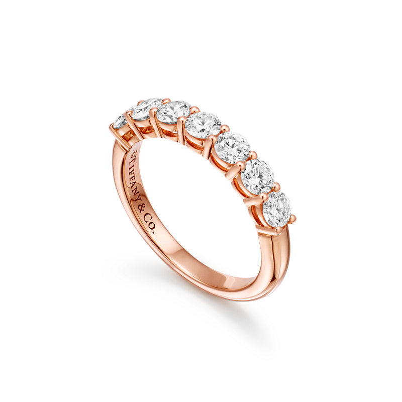 Tiffany & Co. Tiffany Forever Alianza en oro rosa con medio círculo de diamantes 3 5 mm Ofertas especiales