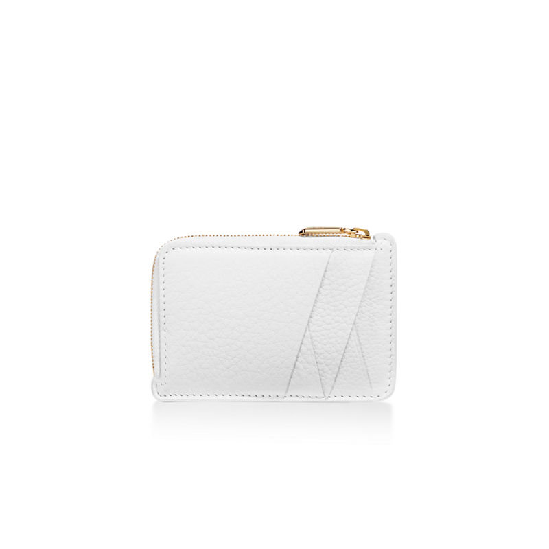 Tiffany & Co. T&CO. Tarjetero con cremallera de piel color blanco Oferta especial