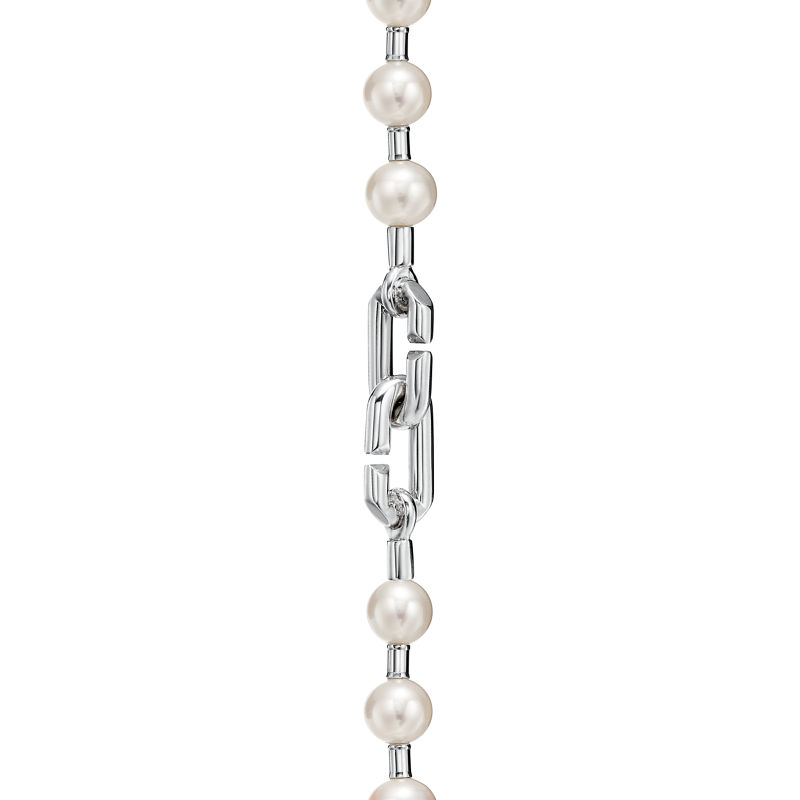Tiffany & Co. Tiffany HardWear Pulsera con candado y perlas en plata tamaño mediano Tienda de fábrica