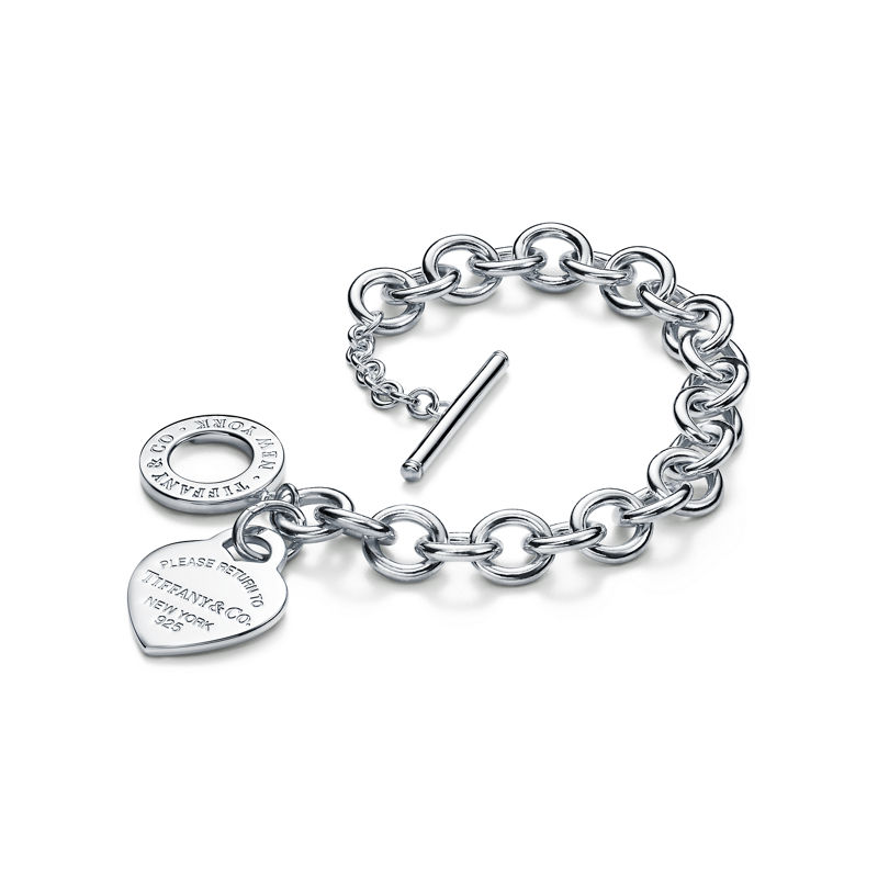 Tiffany & Co. Return to Tiffany™ ​Pulsera con insignia de corazón y cierre tipo pasador ​ en plata Ahorra y exporta