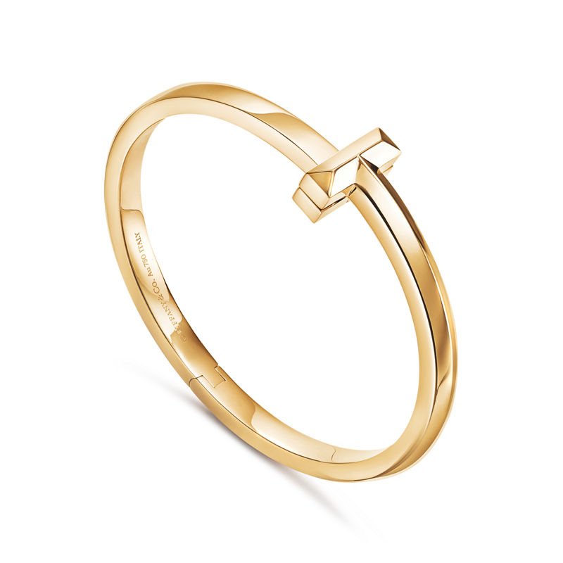 Tiffany & Co. Tiffany T T1 Brazalete articulado ancho de oro amarillo Descuentos del mes