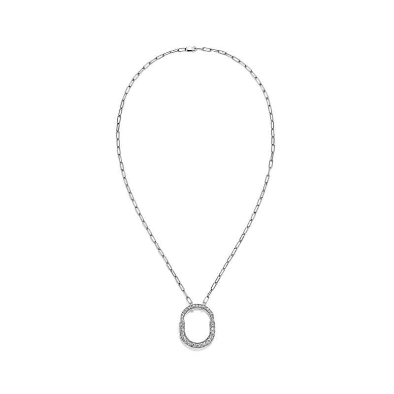 Tiffany & Co. Tiffany Lock Colgante en oro blanco con diamantes en pavé tamaño mediano Devoluciones gratuitas