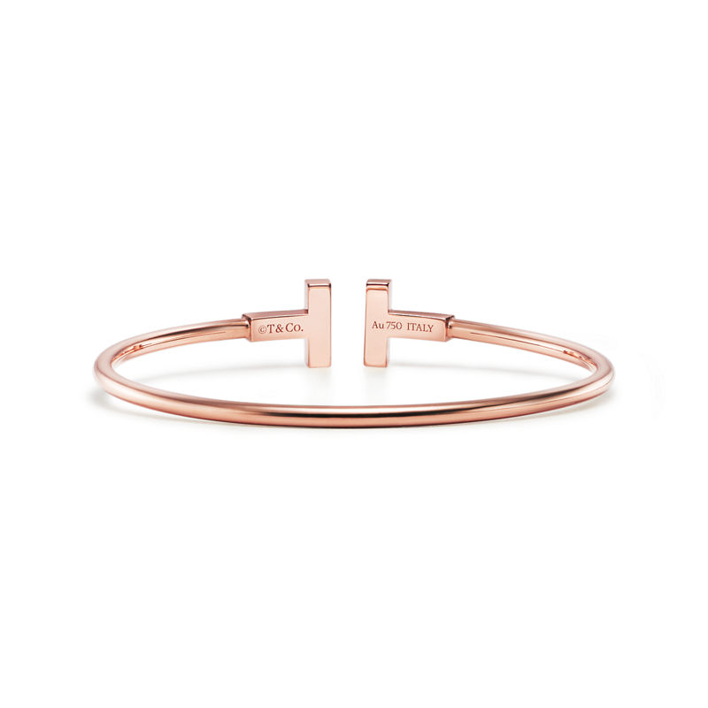 Tiffany & Co. Tiffany T Pulsera Wire de oro rosa con nácar Outlet online