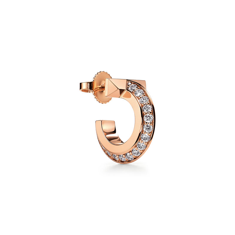 Tiffany & Co. Tiffany T Pendientes de aro T1 de oro rosa con diamantes Rebajas