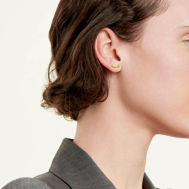 Tiffany & Co. Tiffany T Pendientes Smile de oro con diamantes Venta caliente