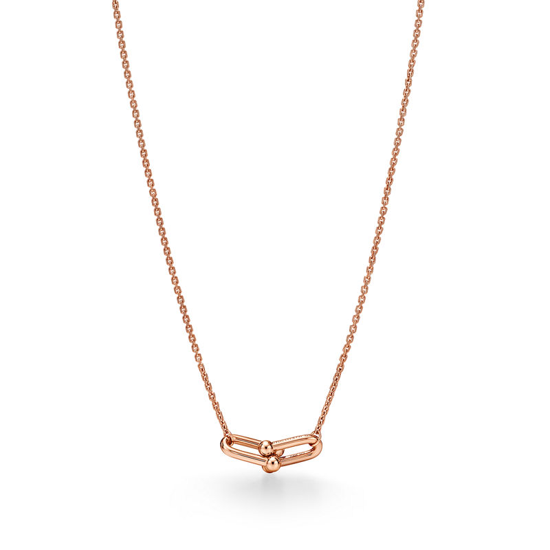 Tiffany & Co. Tiffany HardWear Colgante de eslabones dobles pequeños de oro rosa Gran oferta