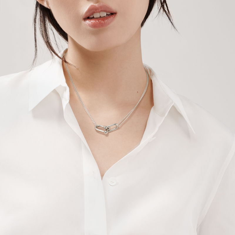 Tiffany & Co. Tiffany HardWear Colgante de eslabones dobles grandes de plata de ley Los más vendidos
