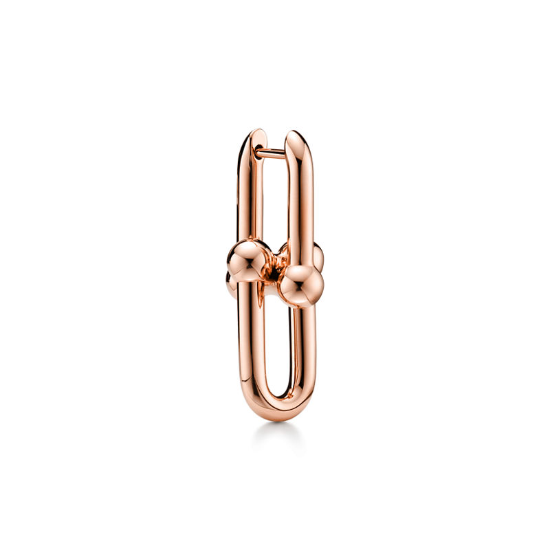 Tiffany & Co. Tiffany HardWear Pendientes de eslabones medianos de oro rosa Descuento