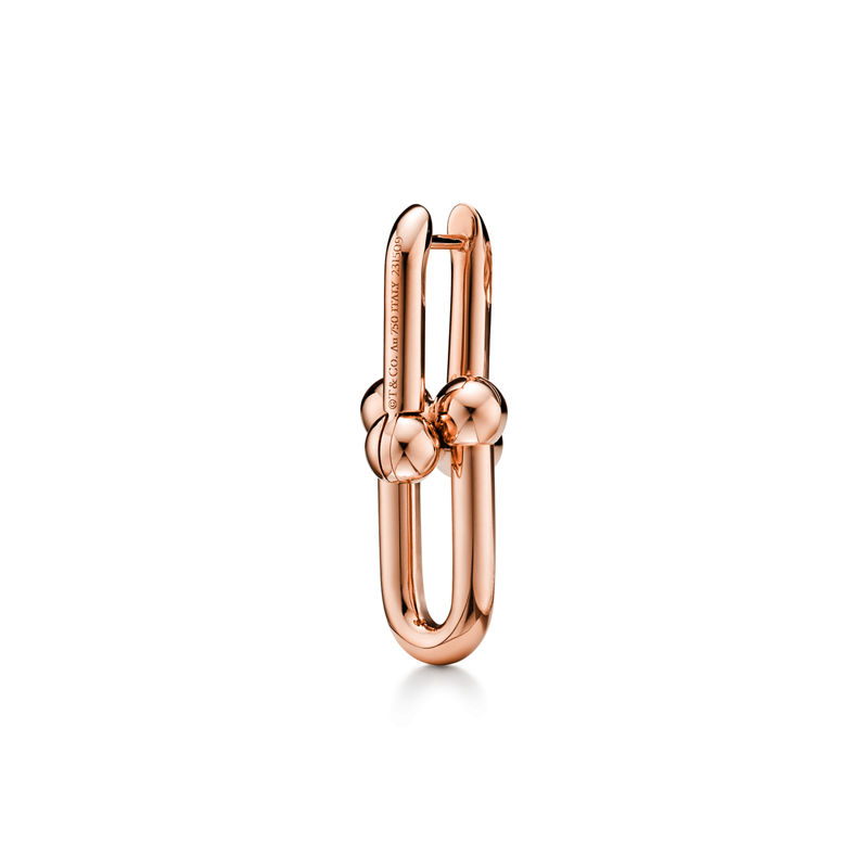 Tiffany & Co. Tiffany HardWear Pendientes de eslabones medianos de oro rosa Descuento
