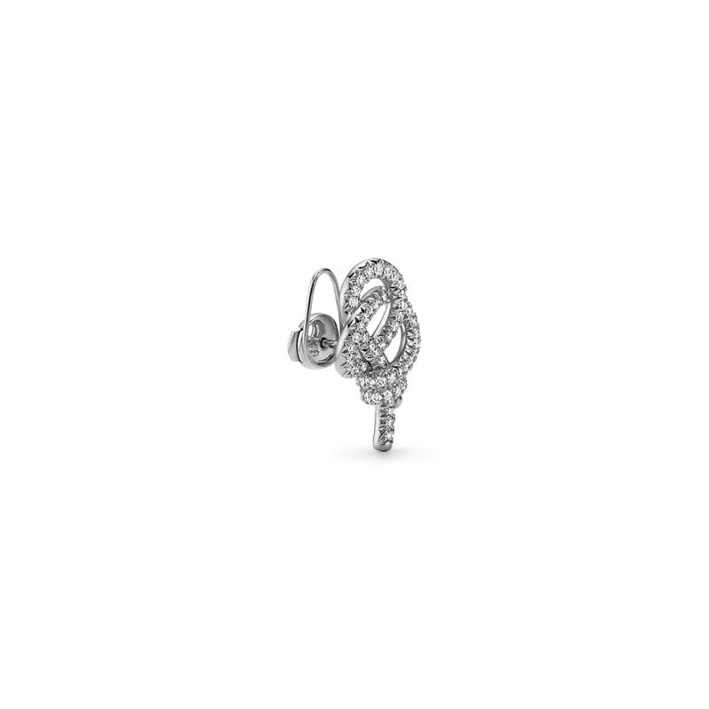 Tiffany & Co. Tiffany Knot Pendientes de botón de platino con diamantes Libre de impuestos
