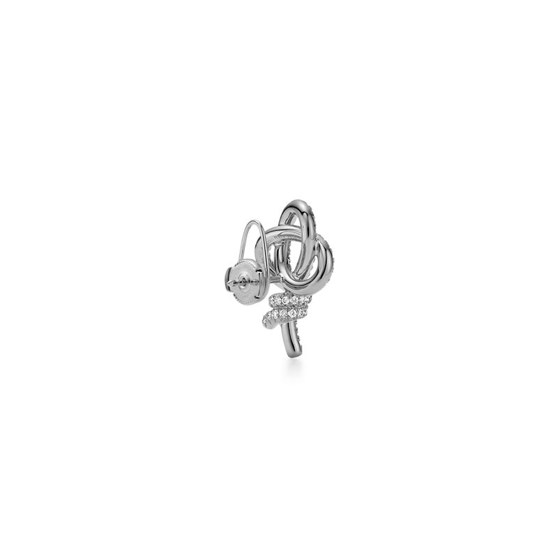Tiffany & Co. Tiffany Knot Pendientes de botón de platino con diamantes Libre de impuestos
