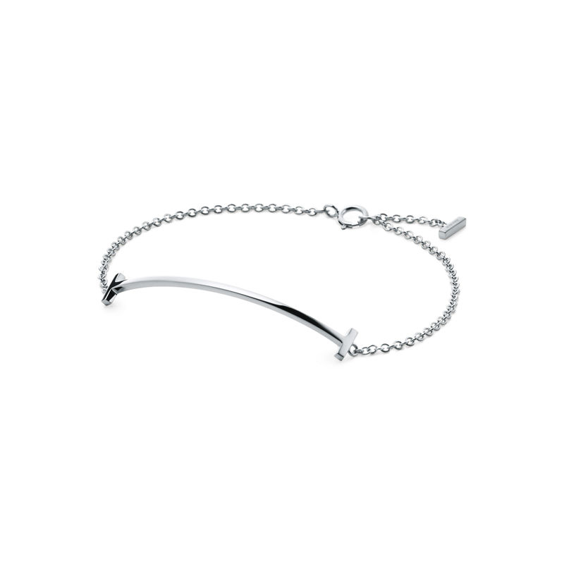 Tiffany & Co. Tiffany T Pulsera Smile de oro blanco Grandes ahorros