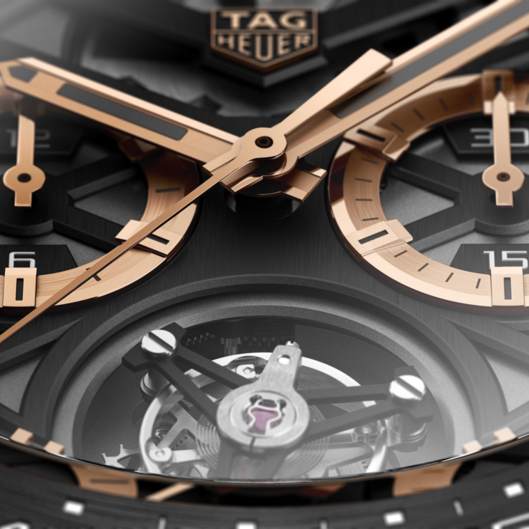 TAG Heuer TAG Heuer Carrera Chronograph Tourbillon Automático 45 mm Titanio con revestimiento de PVD CAR5A5U.FC6377 Precio de fábrica