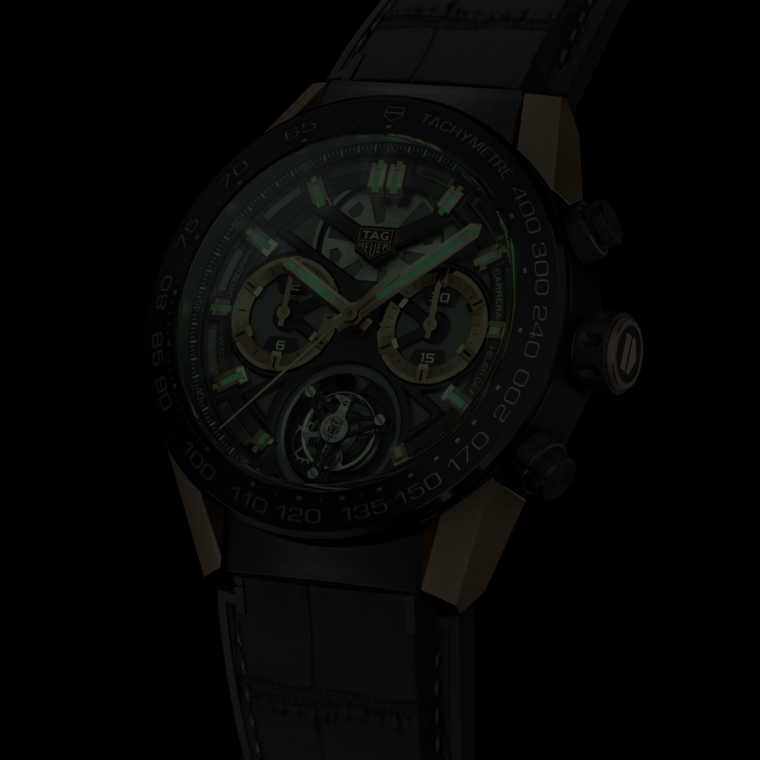TAG Heuer TAG Heuer Carrera Chronograph Tourbillon Automático 45 mm Titanio con revestimiento de PVD CAR5A5U.FC6377 Precio de fábrica