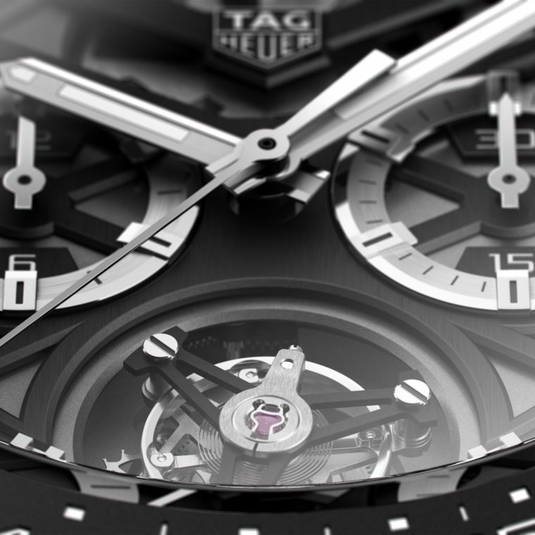 TAG Heuer TAG Heuer Carrera Chronograph Tourbillon Automático 45 mm Cerámica CAR5A90.BH0742 Oferta especial de fábrica