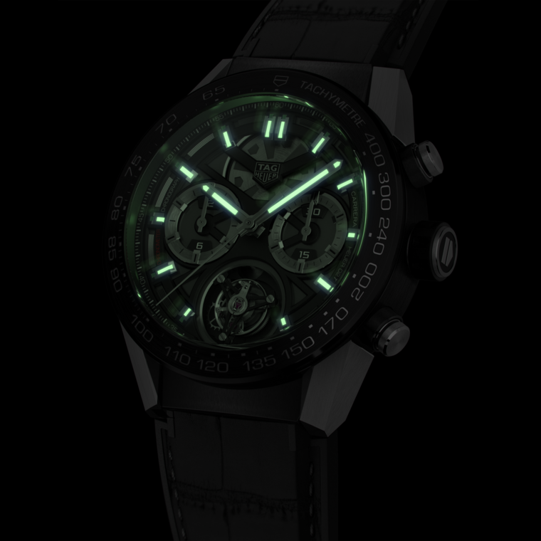 TAG Heuer TAG Heuer Carrera Chronograph Tourbillon Automático 45 mm Titanio con revestimiento de PVD CAR5A8Y.FC6377 Promoción trimestral
