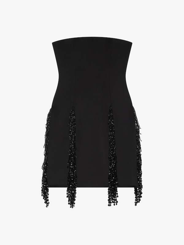Givenchy Strapless dress in crepe satin with crystal fringes Liquidación